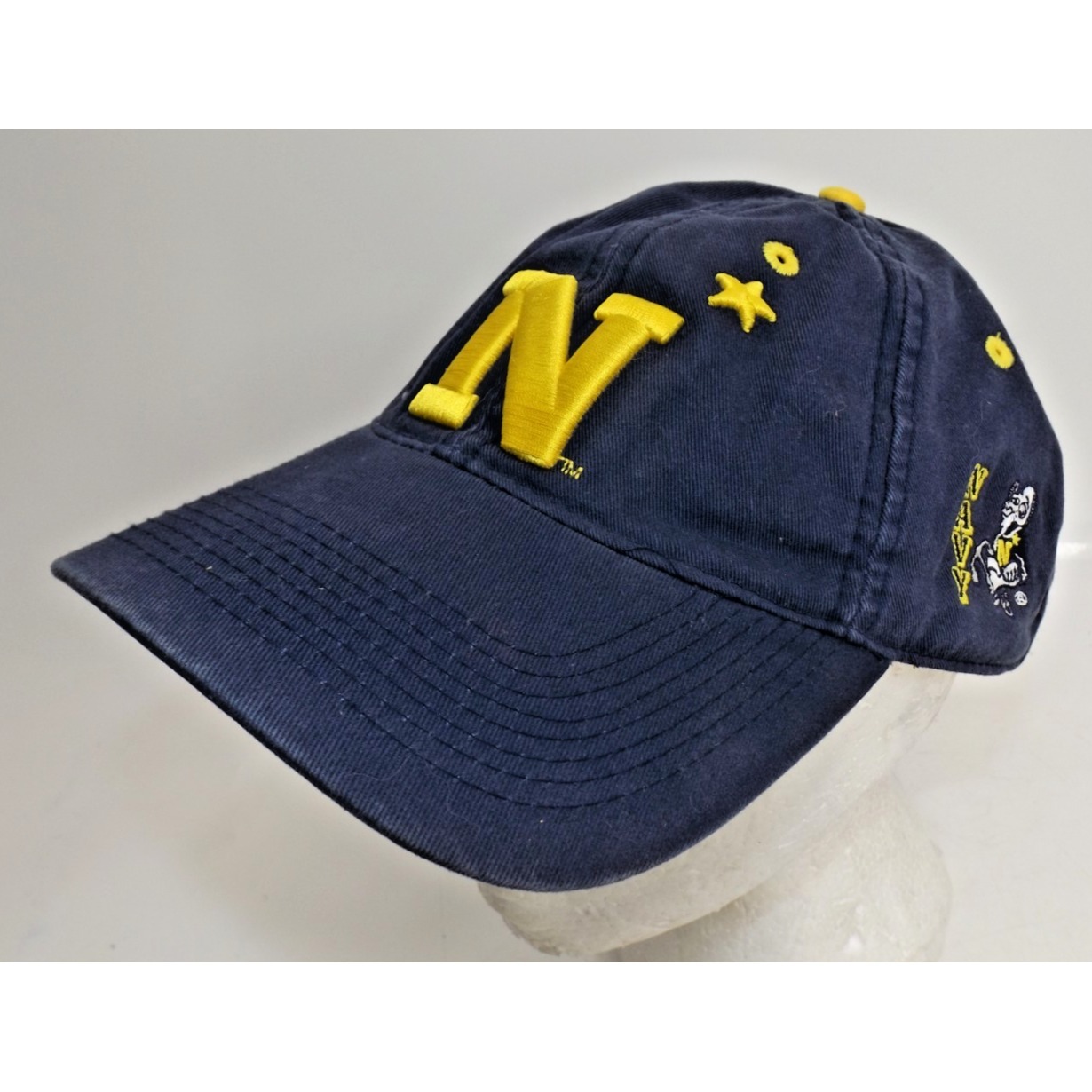 Us Navy Ram Embroidered N Blue  Gold Collegiate Licensed Adjustable Cap Hat